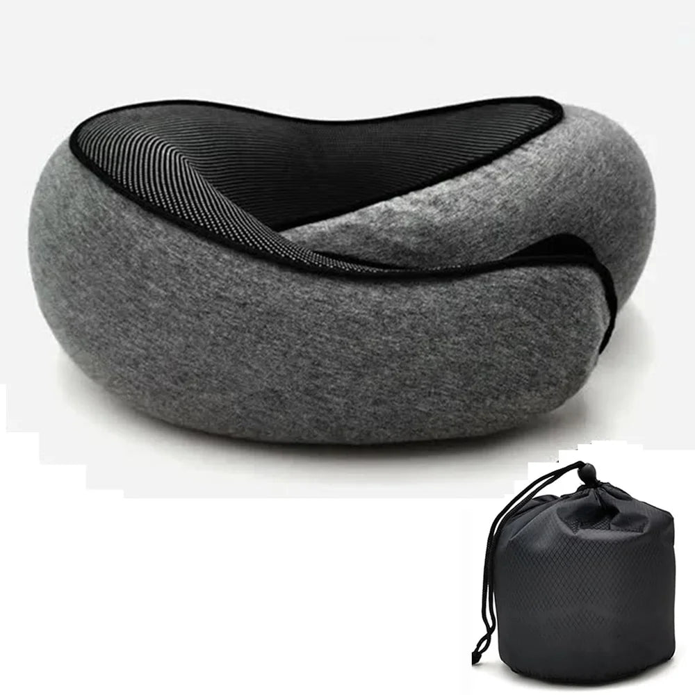 Experience Ultimate Comfort with Our Adjustable U-Shaped Travel Neck Pillow - Perfect Memory Foam Support for Your Noon Break!