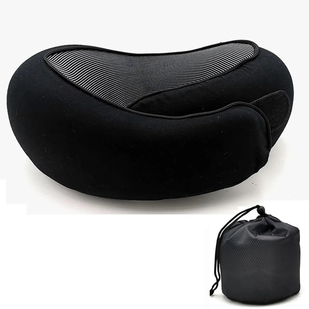 Experience Ultimate Comfort with Our Adjustable U-Shaped Travel Neck Pillow - Perfect Memory Foam Support for Your Noon Break!