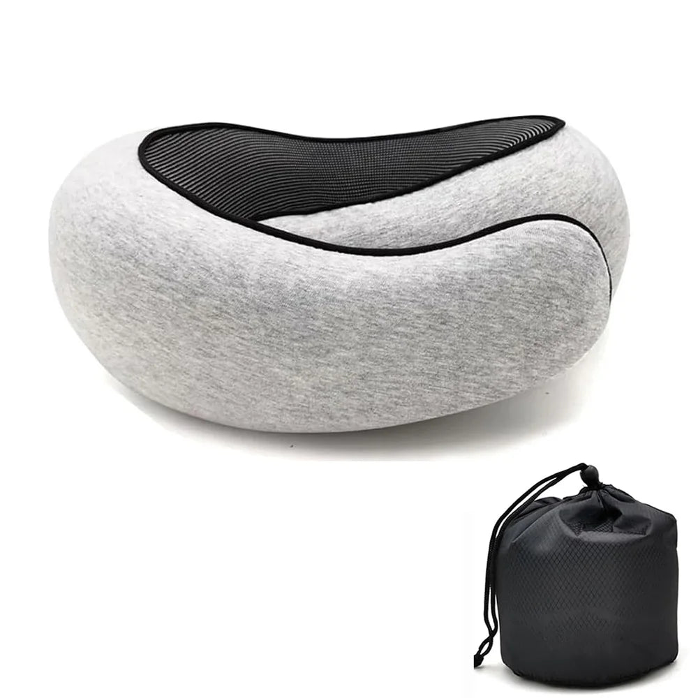 Experience Ultimate Comfort with Our Adjustable U-Shaped Travel Neck Pillow - Perfect Memory Foam Support for Your Noon Break!